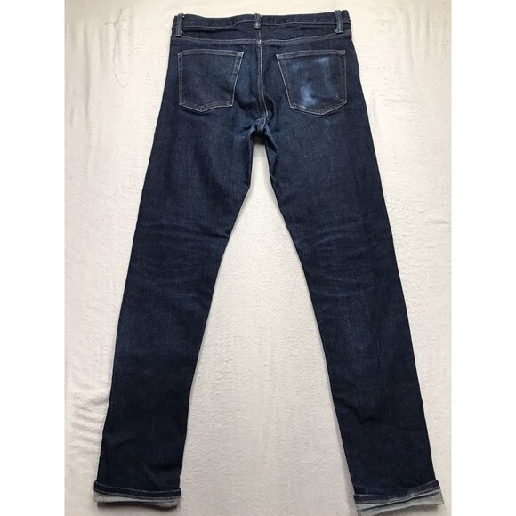 UNIQLO Selvedge Jean Men 31x32 Slim Straight Kaihara Japanese Denim Dark Wash - Picture 3 of 13